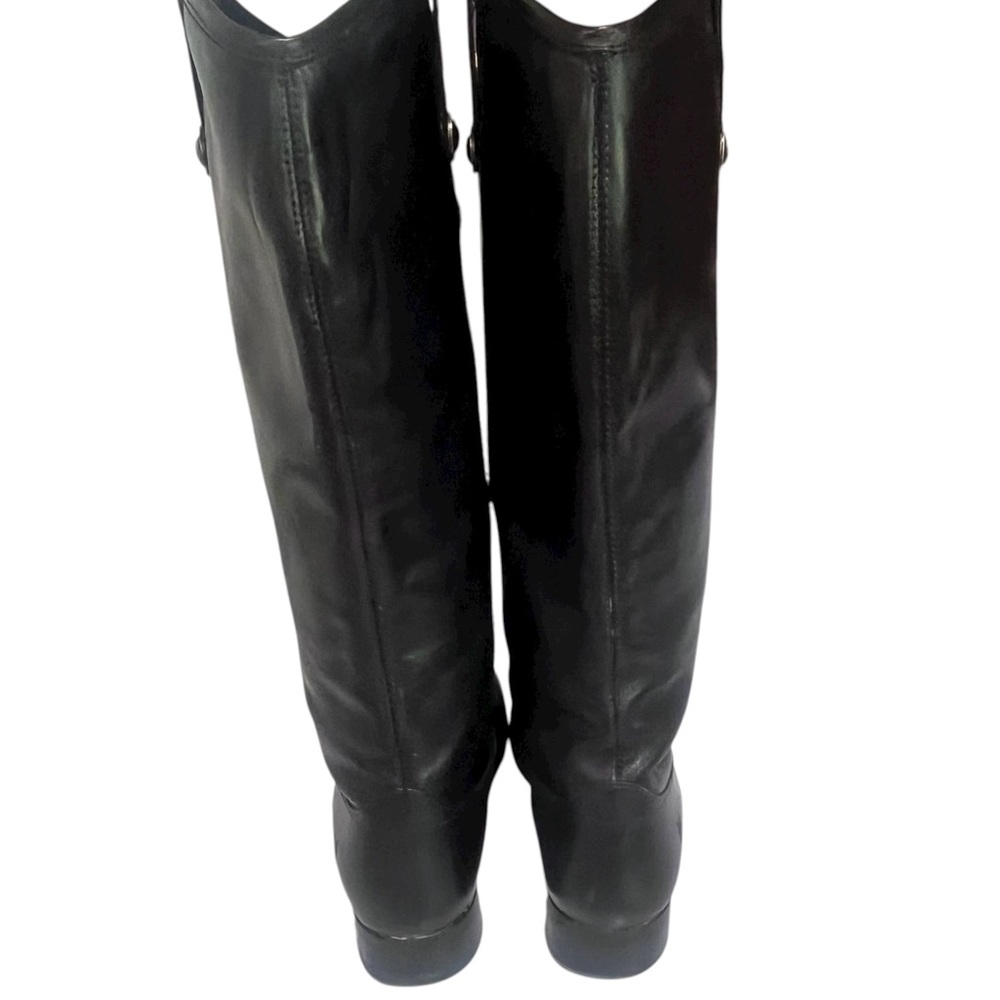 Frye Melissa Button Tall Black Leather Riding Boots Classic Fall Staple - Picture 12 of 16